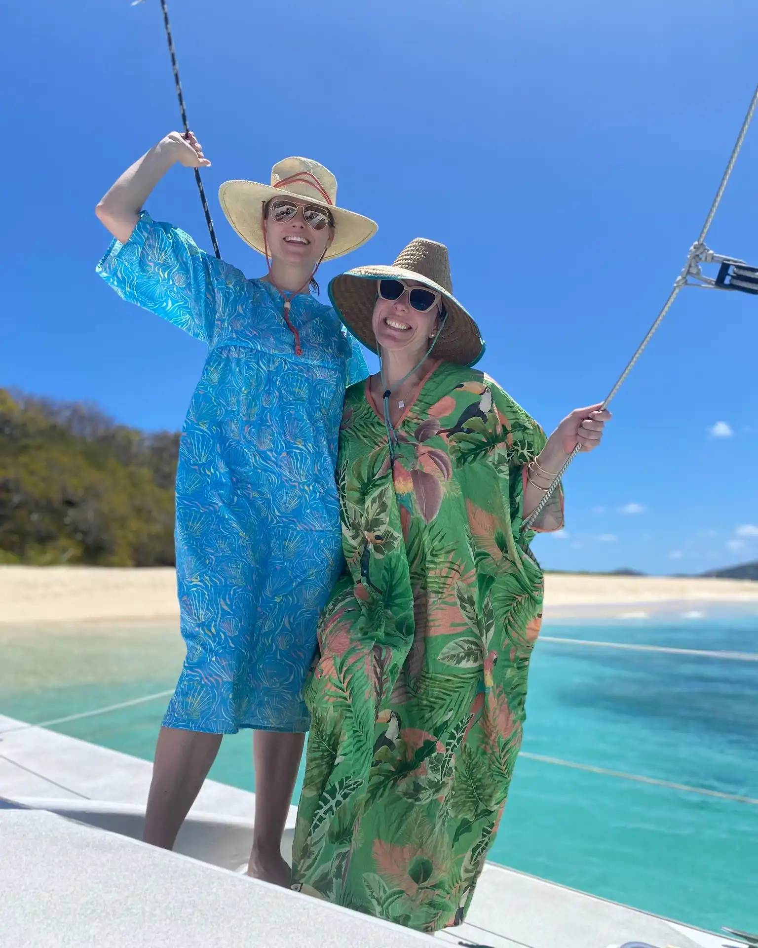 Island hopping in our Grandma June and Agnus Kaftans! 🏝 ⛵️ 🍹 

#DrinkingDresses #DrinkingDress #SailingLifeForMe #StCroix